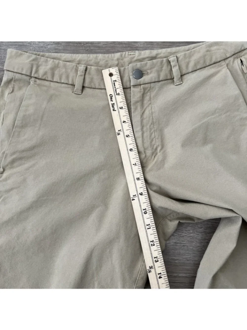 Lululemon Commission Pants Mens Actual 34x27 Tan Swift Cotton‎ Slim Fit